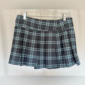 Donald Seneca Tartan Plaid Pleated Wrap Miniskirt